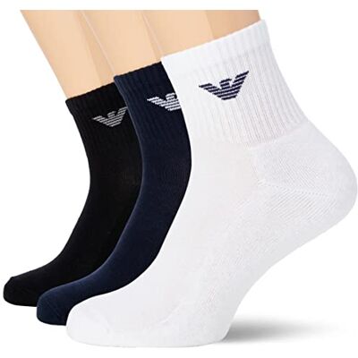 Giorgio Armani Underwear 3 Pack Short Socks Sporty Terrycloth Pack de 3 Calcetines Cortos, Multicolor, TU de los Hombres, Talla única Giorgio Armani Underwear 3 Pack Short Socks Sporty Terrycloth Pack de 3 Calcetines Cortos, Multicolor, TU de los Hombres, Talla única