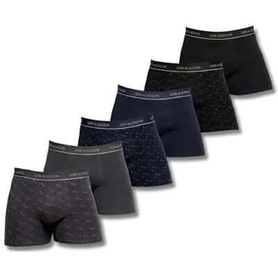 DON ALGODON Pack 6 Bóxers Hombre Algodón Premium Calzoncillos Boxer Suaves y Transpirables Ropa Interior Cómoda con Cintura Elástica DON ALGODON Pack 6 Bóxers Hombre Algodón Premium Calzoncillos Boxer Suaves y Transpirables Ropa Interior Cómoda con Cintura Elástica