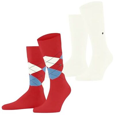 Burlington Everyday Argyle Mix Multipack M So algodón estampados 2 pares, Calcetines Hombre, Rojo Tulip 8081, 40-46 Burlington Everyday Argyle Mix Multipack M So algodón estampados 2 pares, Calcetines Hombre, Rojo Tulip 8081, 40-46