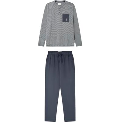 SPRINGFIELD Stripe Embroidered Hound Pyjama Set. BCI Cotton Pijama De Algodón, Azul, S para Hombre SPRINGFIELD Stripe Embroidered Hound Pyjama Set. BCI Cotton Pijama De Algodón, Azul, S para Hombre