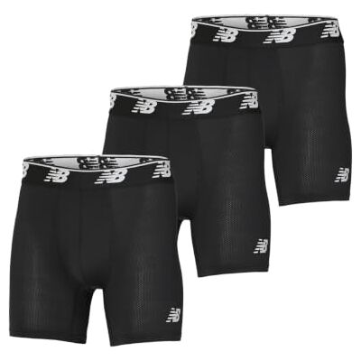 New Balance Mesh 5 Inch No Fly 3 Pack Boxers para Hombre Black/Black L New Balance Mesh 5 Inch No Fly 3 Pack Boxers para Hombre Black/Black L