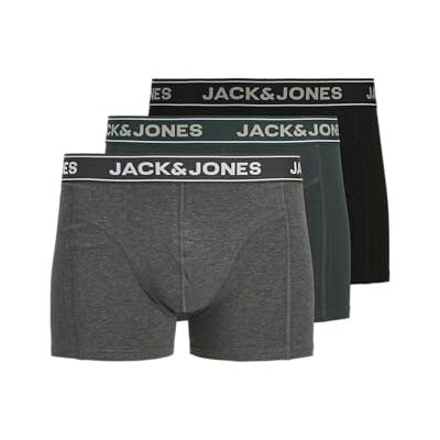 JACK & JONES Calzoncillos Jacblack Friday para Hombre, 3 Unidades, Gris Oscuro, XL JACK & JONES Calzoncillos Jacblack Friday para Hombre, 3 Unidades, Gris Oscuro, XL