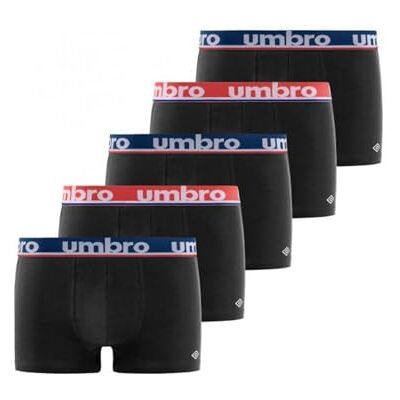 Umbro Calzoncillos Hombre Boxer 100% Algodón, Pack de 5, Negro CLA8 (L) Umbro Calzoncillos Hombre Boxer 100% Algodón, Pack de 5, Negro CLA8 (L)