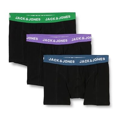 JACK & JONES Calzoncillos Tipo bóxer, Black/Pack: WB Color Green Bee Ensign Blue Deep Lavender, L JACK & JONES Calzoncillos Tipo bóxer, Black/Pack: WB Color Green Bee Ensign Blue Deep Lavender, L