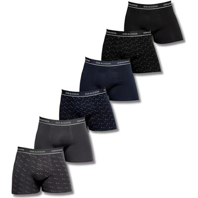 DON ALGODON Pack 6 Bóxers Hombre Algodón Premium Calzoncillos Boxer Suaves y Transpirables Ropa Interior Cómoda con Cintura Elástica DON ALGODON Pack 6 Bóxers Hombre Algodón Premium Calzoncillos Boxer Suaves y Transpirables Ropa Interior Cómoda con Cintura Elástica