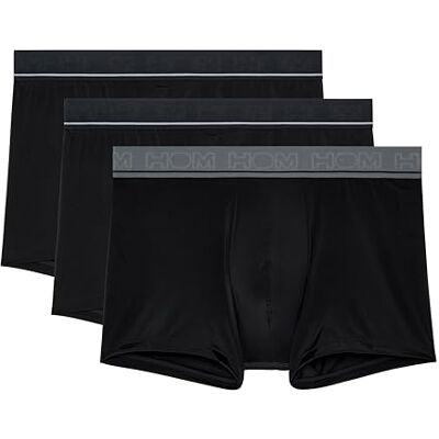 HOM Juego de 3 Boxers Leonard #2 Boxer Briefs bre (1), Lote de 3: Negro Cinturón Contraste, S HOM Juego de 3 Boxers Leonard #2 Boxer Briefs bre (1), Lote de 3: Negro Cinturón Contraste, S