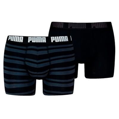 PUMA Men Everyday Striped Boxers, Ropa Interior Hombre, Negro/Negro, XL PUMA Men Everyday Striped Boxers, Ropa Interior Hombre, Negro/Negro, XL