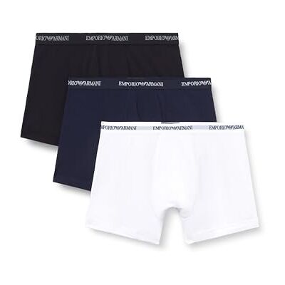 Giorgio Armani Calzoncillos Tipo bóxer para Hombre, Blanco/Azul Ar/Negro, XL Giorgio Armani Calzoncillos Tipo bóxer para Hombre, Blanco/Azul Ar/Negro, XL
