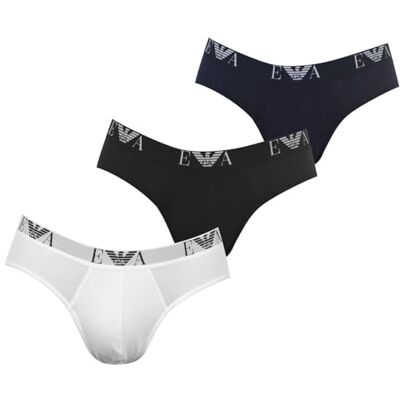 Giorgio Armani Underwear CC7151117 Bañador , Hombre, Multicolor (Blanco/Negro/Marino 56110), L Giorgio Armani Underwear CC7151117 Bañador , Hombre, Multicolor (Blanco/Negro/Marino 56110), L