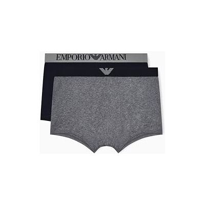 Giorgio Armani Calzoncillos para Hombre, Gris Mel/Azul Armani, XL Giorgio Armani Calzoncillos para Hombre, Gris Mel/Azul Armani, XL