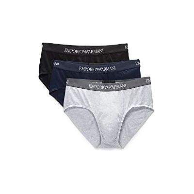 Giorgio Armani Calzoncillos para Hombre (Paquete de 3), Azul Marino/Gris Melange/Negro, S Giorgio Armani Calzoncillos para Hombre (Paquete de 3), Azul Marino/Gris Melange/Negro, S