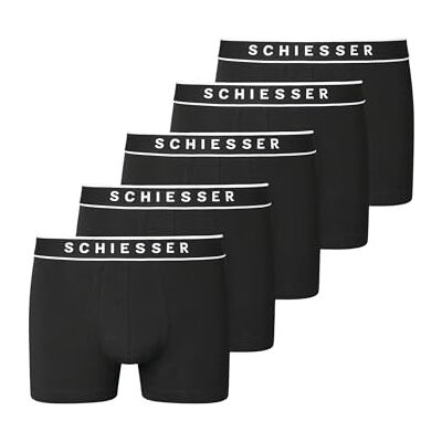 Schiesser Calzoncillos Tipo bóxer orgánicos de algodón orgánico 95/5 para Hombre, 5 Unidades, Negro_, 5, Negro_, 5 Schiesser Calzoncillos Tipo bóxer orgánicos de algodón orgánico 95/5 para Hombre, 5 Unidades, Negro_, 5, Negro_, 5