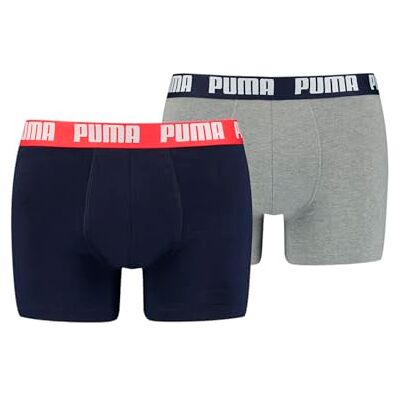 PUMA Men Everyday Basic Boxers, Ropa interior Hombre, Azul / Gris, L PUMA Men Everyday Basic Boxers, Ropa interior Hombre, Azul / Gris, L
