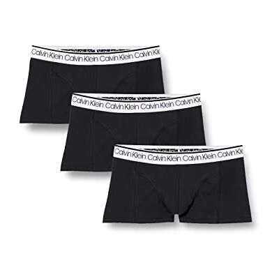Calvin Calzoncillos bóxer Hombre Pack de 3 Low Rise Trunks Ropa Interior, Negro (Black W/White WB), XL Calvin Calzoncillos bóxer Hombre Pack de 3 Low Rise Trunks Ropa Interior, Negro (Black W/White WB), XL
