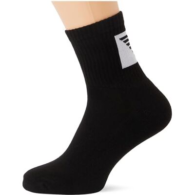 Giorgio Armani Calcetines tobilleros de esponja básica para hombre, 2 unidades, color negro, Negro, Altoa única Giorgio Armani Calcetines tobilleros de esponja básica para hombre, 2 unidades, color negro, Negro, Altoa única