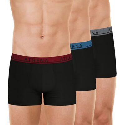 Athena Easy Color Lh98 Ropa Interior Hombre, Negro Cinturón Burdeos/Negro Cinturón Azul/Negro Cinturón Gris, M Athena Easy Color Lh98 Ropa Interior Hombre, Negro Cinturón Burdeos/Negro Cinturón Azul/Negro Cinturón Gris, M