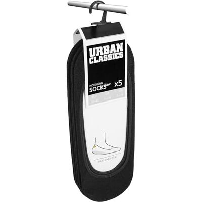 Urban Classics Set de 5 Calcetines Invisibles, Elásticos, Adaptables, Tobilleros Unisex, Para Vestir Con Pantalones Cortos, Color Negro y Blanco Urban Classics Set de 5 Calcetines Invisibles, Elásticos, Adaptables, Tobilleros Unisex, Para Vestir Con Pantalones Cortos, Color Negro y Blanco