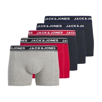 JACK & JONES Calzoncillos para Hombre Jachector Solid Trunks 5 Pack (5 Unidades), Gris Claro, S JACK & JONES Calzoncillos para Hombre Jachector Solid Trunks 5 Pack (5 Unidades), Gris Claro, S