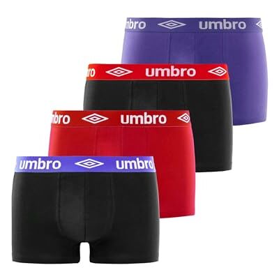 Umbro Calzoncillos Hombre Boxer 100% Algodón, Pack de 4, Negro CLA (M) Umbro Calzoncillos Hombre Boxer 100% Algodón, Pack de 4, Negro CLA (M)