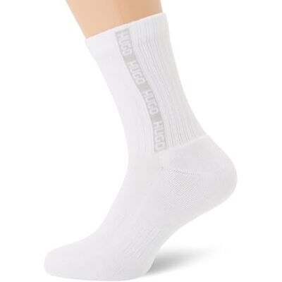 HUGO 3p QS Rib Tape MD 10272097 01 Calcetines Cortos, 100 Blanco, 43-46 Hombres HUGO 3p QS Rib Tape MD 10272097 01 Calcetines Cortos, 100 Blanco, 43-46 Hombres