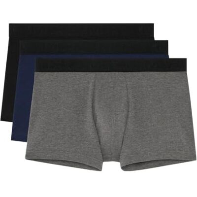 HOM Lot de 3 Boxers Tonal Pack #2 Boxer Briefs, Noir + Gris + Marine, M de los bres HOM Lot de 3 Boxers Tonal Pack #2 Boxer Briefs, Noir + Gris + Marine, M de los bres