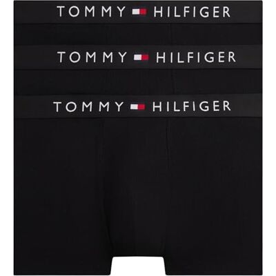 Tommy Hilfiger Calzoncillos bóxer Pack de 3 Hombre Trunks con Logotipo en la Cintura, Negro (Black/Black/Black), XL Tommy Hilfiger Calzoncillos bóxer Pack de 3 Hombre Trunks con Logotipo en la Cintura, Negro (Black/Black/Black), XL