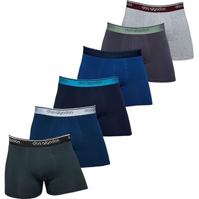 DON ALGODON Pack 6 Bóxers Hombre Algodón Premium Calzoncillos Boxer Suaves y Transpirables Ropa Interior Cómoda con Cintura Elástica DON ALGODON Pack 6 Bóxers Hombre Algodón Premium Calzoncillos Boxer Suaves y Transpirables Ropa Interior Cómoda con Cintura Elástica