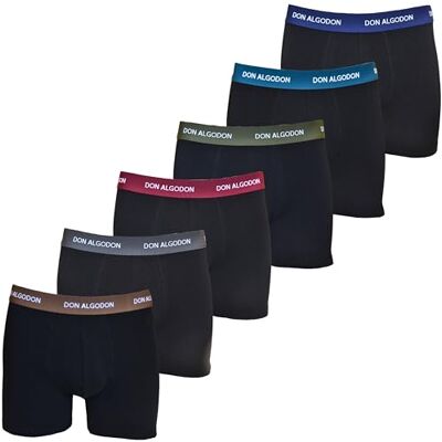 DON ALGODON Pack 6 Bóxers Hombre Algodón Premium Calzoncillos Boxer Suaves y Transpirables Ropa Interior Cómoda con Cintura Elástica DON ALGODON Pack 6 Bóxers Hombre Algodón Premium Calzoncillos Boxer Suaves y Transpirables Ropa Interior Cómoda con Cintura Elástica