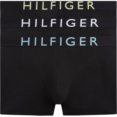 Tommy Hilfiger Calzoncillos bóxer Pack de 3 Hombre Trunks con Logotipo en la Cintura, Negro (Lmn Crd/ARC AQU/Blk), L Tommy Hilfiger Calzoncillos bóxer Pack de 3 Hombre Trunks con Logotipo en la Cintura, Negro (Lmn Crd/ARC AQU/Blk), L
