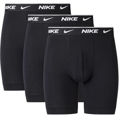 Nike Underwear Hombre Essential Boxer Brief Long Paquete de 3 – Patas más largas, Antifricción, Asiento Estable, Black, S Nike Underwear Hombre Essential Boxer Brief Long Paquete de 3 – Patas más largas, Antifricción, Asiento Estable, Black, S
