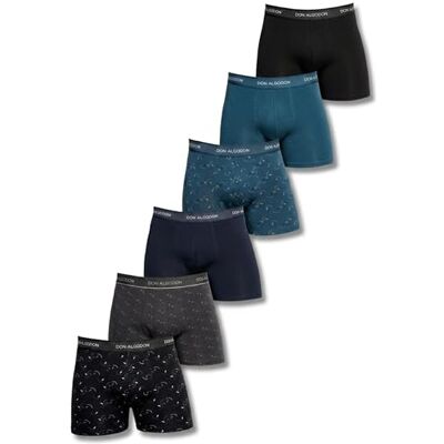 DON ALGODON Pack 6 Bóxers Hombre Algodón Premium Calzoncillos Boxer Suaves y Transpirables Ropa Interior Cómoda con Cintura Elástica DON ALGODON Pack 6 Bóxers Hombre Algodón Premium Calzoncillos Boxer Suaves y Transpirables Ropa Interior Cómoda con Cintura Elástica