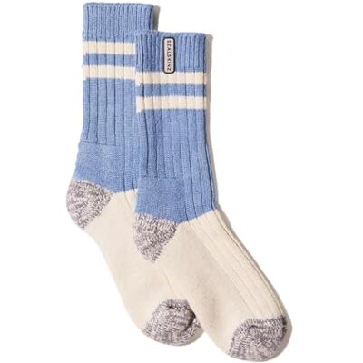 SEALSKINZ Cawston Calcetines de bambú de longitud media con bloques de color, no impermeables, color azul, talla L, azul, L SEALSKINZ Cawston Calcetines de bambú de longitud media con bloques de color, no impermeables, color azul, talla L, azul, L