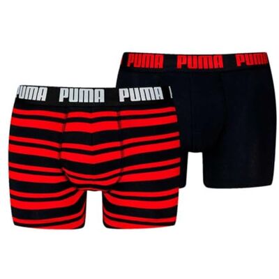 PUMA Everyday Heritage Bóxer a Rayas, 2 Unidades, L, Rojo/Negro, L PUMA Everyday Heritage Bóxer a Rayas, 2 Unidades, L, Rojo/Negro, L