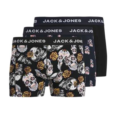 JACK & JONES Jacraul Skulls Trunks 3 Pack Jacraul Calzoncillos Tipo bóxer (3 Unidades) Hombre (Pack de 3) JACK & JONES Jacraul Skulls Trunks 3 Pack Jacraul Calzoncillos Tipo bóxer (3 Unidades) Hombre (Pack de 3)