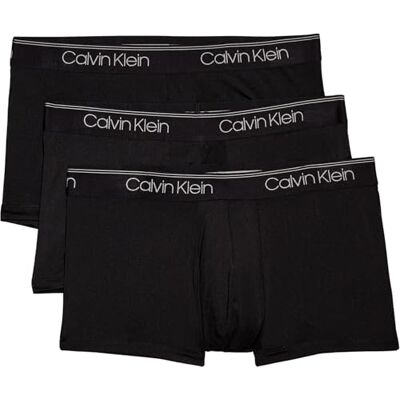 Calvin Pack de 3 Calzoncillos Bóxer para Hombre Low Rise Trunk Algodón Elástico, Negro (Black), XL Calvin Pack de 3 Calzoncillos Bóxer para Hombre Low Rise Trunk Algodón Elástico, Negro (Black), XL