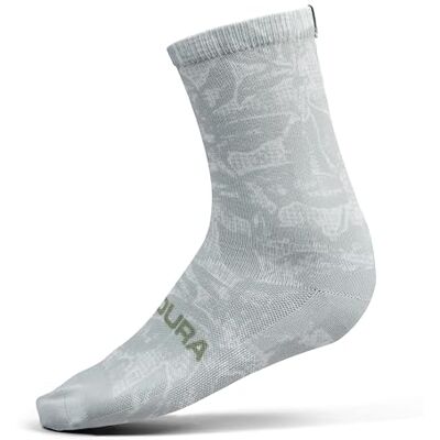 ENDURA Men's Grid Floral Ltd Print Cycling Socks, Mains Grey, L-XL ENDURA Men's Grid Floral Ltd Print Cycling Socks, Mains Grey, L-XL