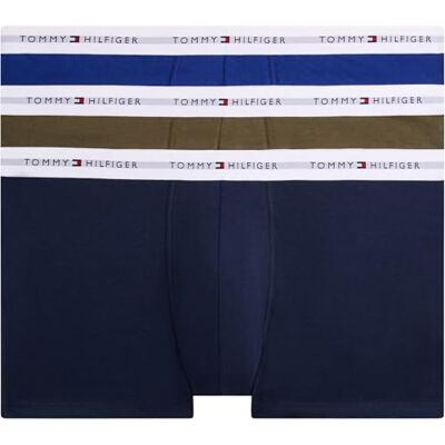 Tommy Hilfiger Calzoncillos bóxer Pack de 3 Hombre Trunks con Logotipo en la Cintura, Multicolor (Arm Grn/WDG BLU/Ptch BLU), 5XL Tommy Hilfiger Calzoncillos bóxer Pack de 3 Hombre Trunks con Logotipo en la Cintura, Multicolor (Arm Grn/WDG BLU/Ptch BLU), 5XL