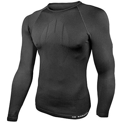HO Soccer Underwear Shirt Performance ML Short Neck Black, Camiseta térmica Larga Adulto, Negro, M HO Soccer Underwear Shirt Performance ML Short Neck Black, Camiseta térmica Larga Adulto, Negro, M