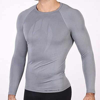 HO Soccer Underwear Shirt Performance ML Short Neck Grey, Camiseta térmica Larga Adulto, Gris, L HO Soccer Underwear Shirt Performance ML Short Neck Grey, Camiseta térmica Larga Adulto, Gris, L