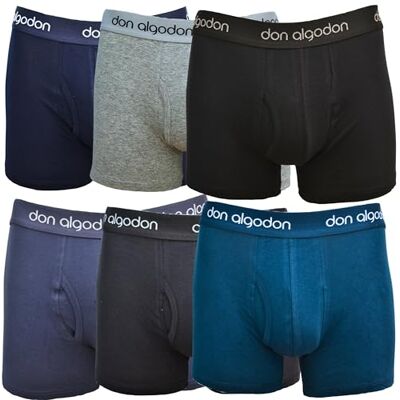 DON ALGODON Pack 6 Bóxers Hombre Algodón Premium Calzoncillos Boxer Suaves y Transpirables Ropa Interior Cómoda con Cintura Elástica DON ALGODON Pack 6 Bóxers Hombre Algodón Premium Calzoncillos Boxer Suaves y Transpirables Ropa Interior Cómoda con Cintura Elástica