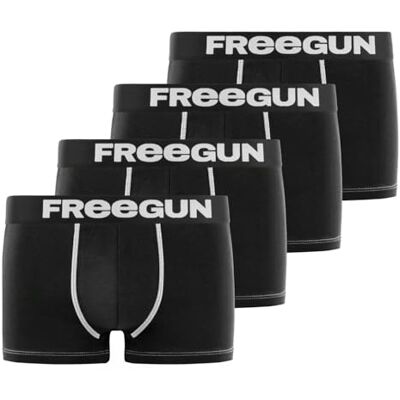 FREEGUN Calzoncillos Hombre Boxer Deporte, Pack de 4, Negro N (XL) FREEGUN Calzoncillos Hombre Boxer Deporte, Pack de 4, Negro N (XL)