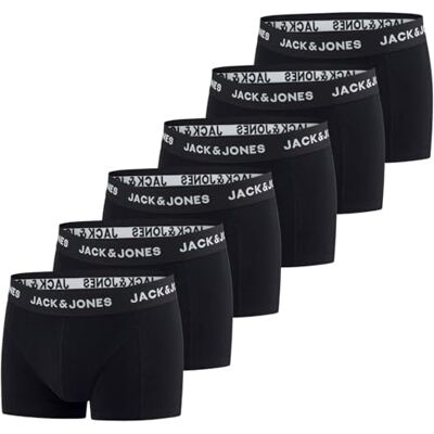 JACK & JONES Calzoncillos tipo bóxer para hombre, paquete de 6 unidades, básicos, elásticos, ropa interior, retro, de algodón, negro, rojo, verde, azul, gris, S, M, L, XL, XXL, 3XL, 4XL, 5XL, 6XL, 7XL JACK & JONES Calzoncillos tipo bóxer para hombre, paquete de 6 unidades, básicos, elásticos, ropa interior, retro, de algodón, negro, rojo, verde, azul, gris, S, M, L, XL, XXL, 3XL, 4XL, 5XL, 6XL, 7XL