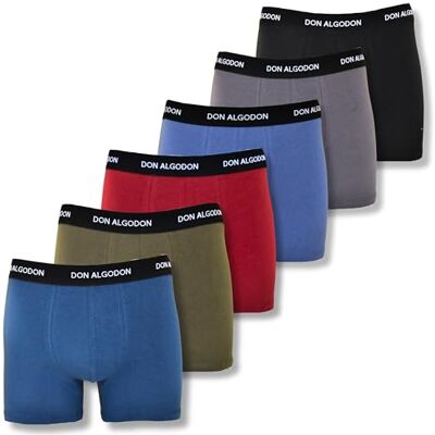 DON ALGODON Pack 6 Bóxers Hombre Algodón Premium Calzoncillos Boxer Suaves y Transpirables Ropa Interior Cómoda con Cintura Elástica DON ALGODON Pack 6 Bóxers Hombre Algodón Premium Calzoncillos Boxer Suaves y Transpirables Ropa Interior Cómoda con Cintura Elástica