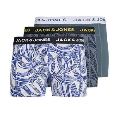 JACK & JONES Jacswirls Trunks 3 Pack, Negro, XX_l JACK & JONES Jacswirls Trunks 3 Pack, Negro, XX_l