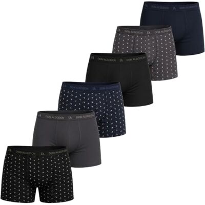 DON ALGODON Pack 6 Bóxers Hombre Algodón Premium Calzoncillos Boxer Suaves y Transpirables Ropa Interior Cómoda con Cintura Elástica DON ALGODON Pack 6 Bóxers Hombre Algodón Premium Calzoncillos Boxer Suaves y Transpirables Ropa Interior Cómoda con Cintura Elástica
