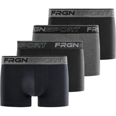 FREEGUN Calzoncillos Hombre Boxer Algodón, Pack de 4, Gris JM (L) FREEGUN Calzoncillos Hombre Boxer Algodón, Pack de 4, Gris JM (L)
