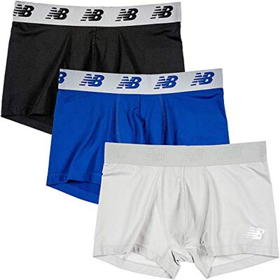 New Balance Calzoncillos Tipo bóxer Retro para Hombre (3 Unidades), Negro/Team Royal/Hormigón, S New Balance Calzoncillos Tipo bóxer Retro para Hombre (3 Unidades), Negro/Team Royal/Hormigón, S
