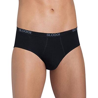 Sloggi men, Basic Midi, Slip Hombre, Negro (Black), 6 Sloggi men, Basic Midi, Slip Hombre, Negro (Black), 6
