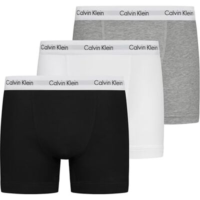 Calvin Calzoncillos bóxer Hombre Pack de 3 Trunks Ropa Interior, Multicolor (Black/White/Grey Heather), XL Calvin Calzoncillos bóxer Hombre Pack de 3 Trunks Ropa Interior, Multicolor (Black/White/Grey Heather), XL
