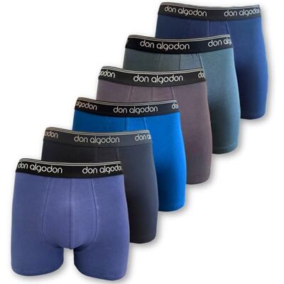 DON ALGODON Pack 6 Bóxers Hombre Algodón Premium Calzoncillos Boxer Suaves y Transpirables Ropa Interior Cómoda con Cintura Elástica DON ALGODON Pack 6 Bóxers Hombre Algodón Premium Calzoncillos Boxer Suaves y Transpirables Ropa Interior Cómoda con Cintura Elástica